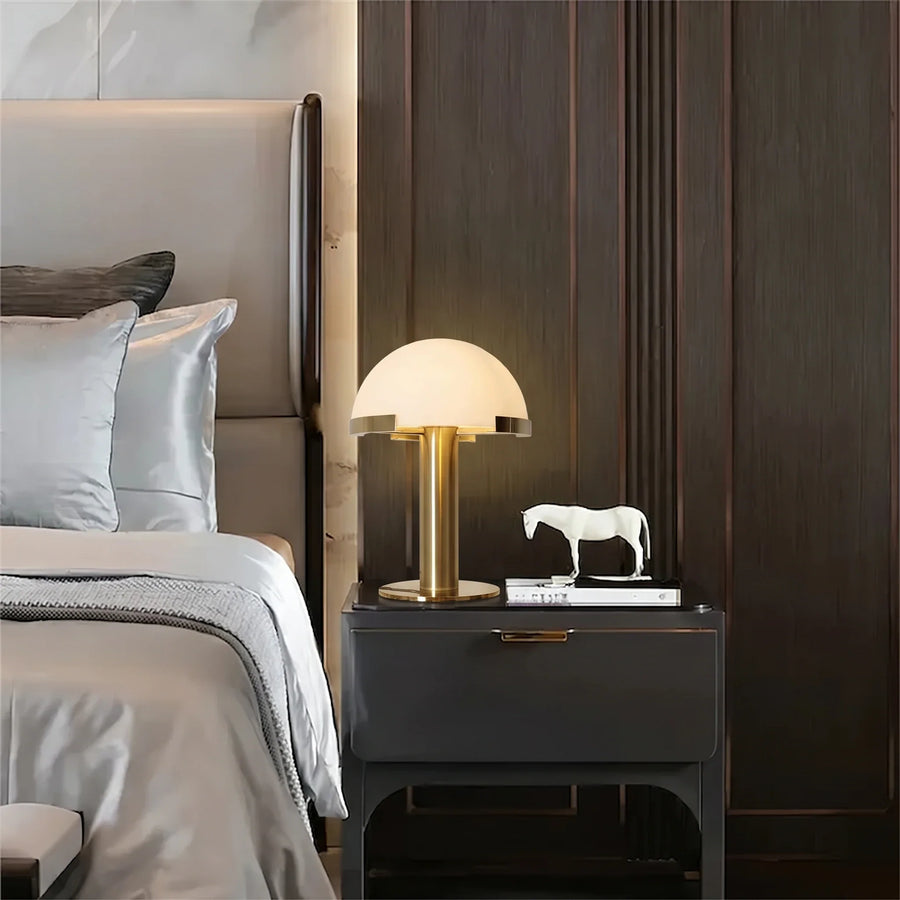 Dome Table Lamp in alabaster for Living Room by AUVIELIGHT