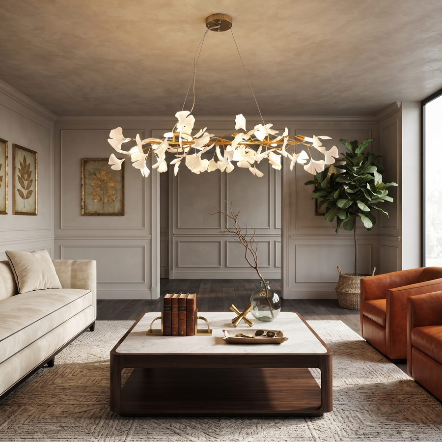 Aura Ginkgo Chandelier for Dining Room by AUVIELIGHT