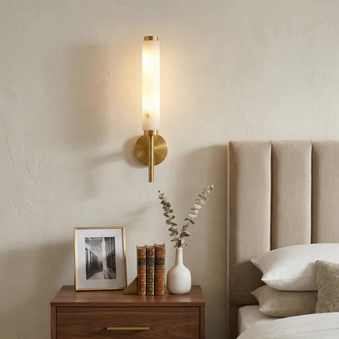 Brindisi Wall Light in alabaster for Hallway by AUVIELIGHT
