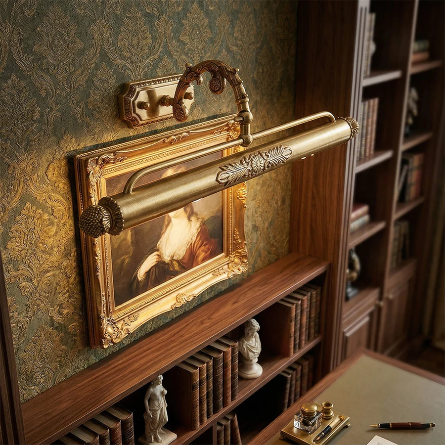 Castello Ornate Picture Light in brass for Living Room by AUVIELIGHT