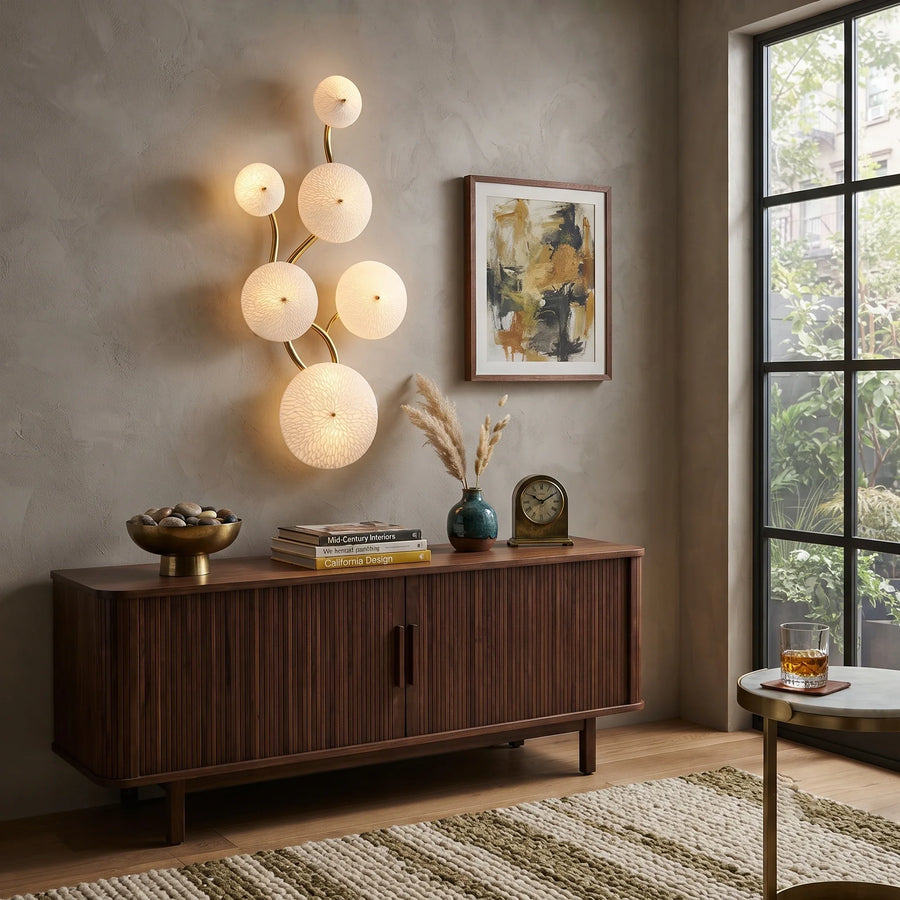 Petal Cluster Wall Sconce in ceramic for Hallway by AUVIELIGHT