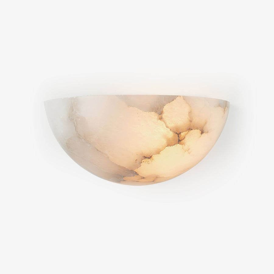 Dolly Bowl Wall Sconce in alabaster for Hallway by AUVIELIGHT, ∅ 12.6"xH 6.5" / White / Warm Light