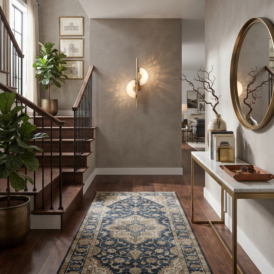 Dolly Geometric Wall Sconce in alabaster for Hallway by AUVIELIGHT