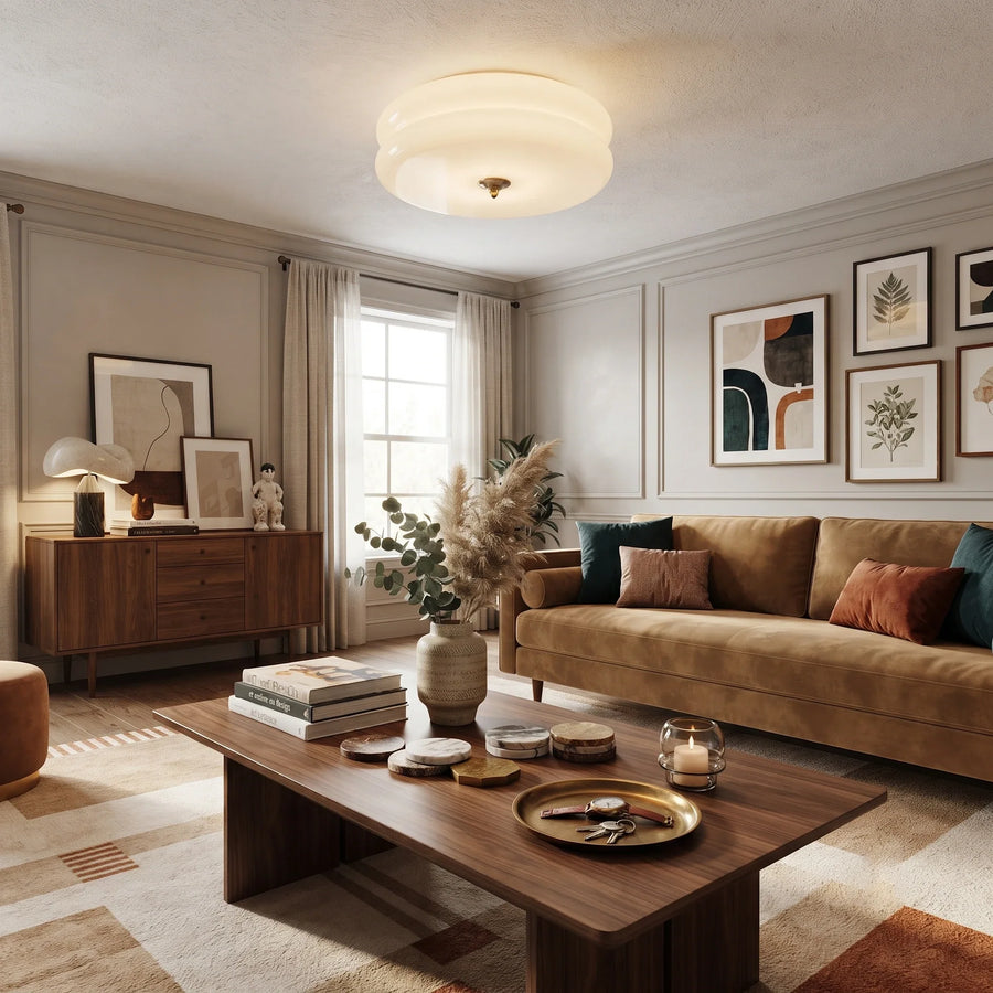 Disc Flush Mount in metal for Low Ceilings by AUVIELIGHT