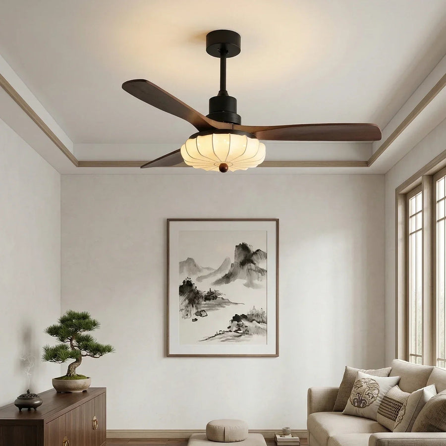 Elira Fabric Flower Ceiling Fan Light for Living Room by AUVIELIGHT