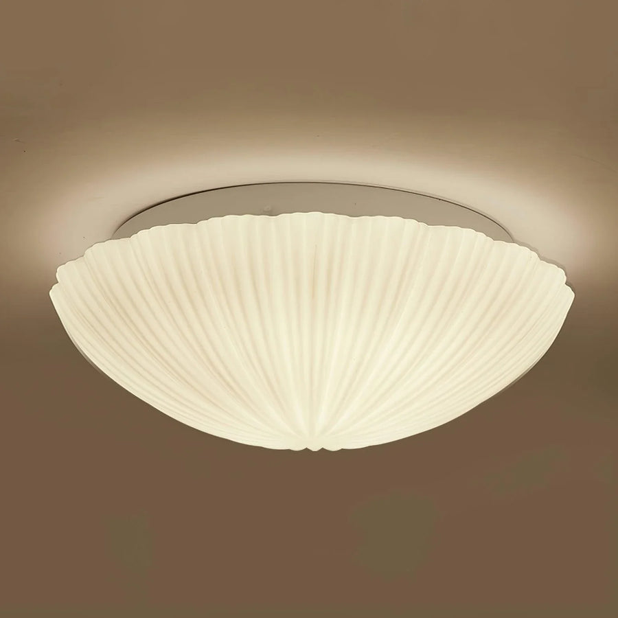 Fluted Shell Flush Mount in glass for Low Ceilings by AUVIELIGHT