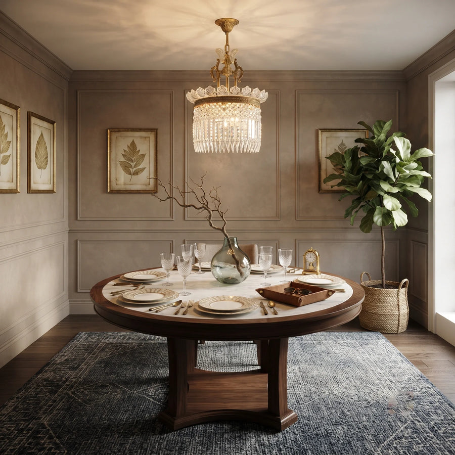 Gilded Filigree Chandelier in crystal for Dining Room by AUVIELIGHT