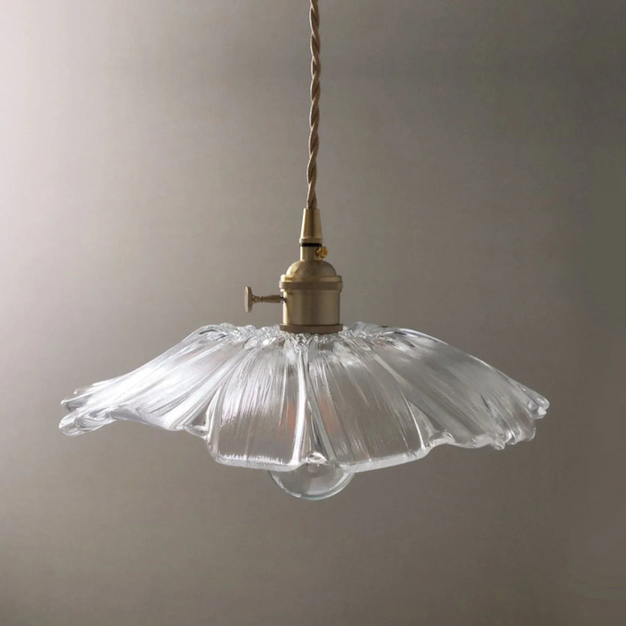 Petal Pendant Light in glass for Kitchen Island by AUVIELIGHT, D 28cm x H 13cm / ∅ 11″ x H 5.1″ / Clear