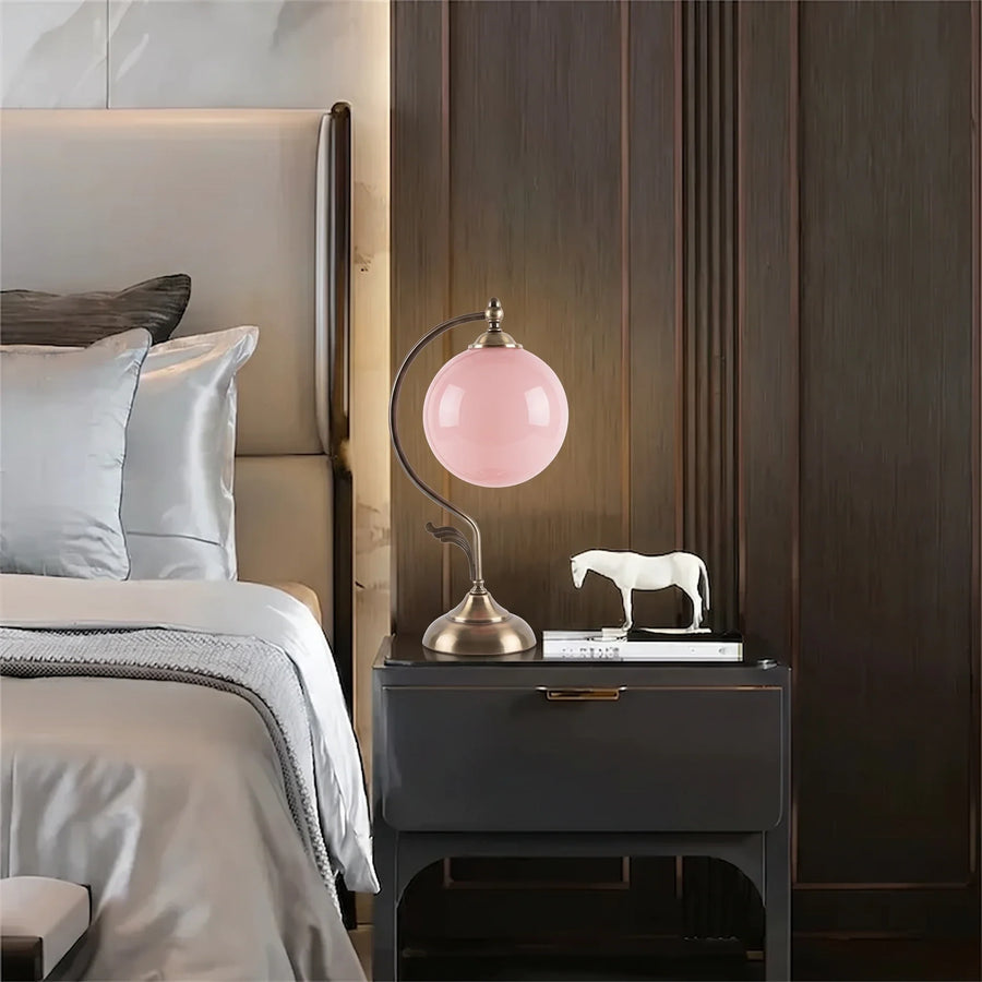 Gooseneck Globe Table Lamp in brass for Living Room by AUVIELIGHT