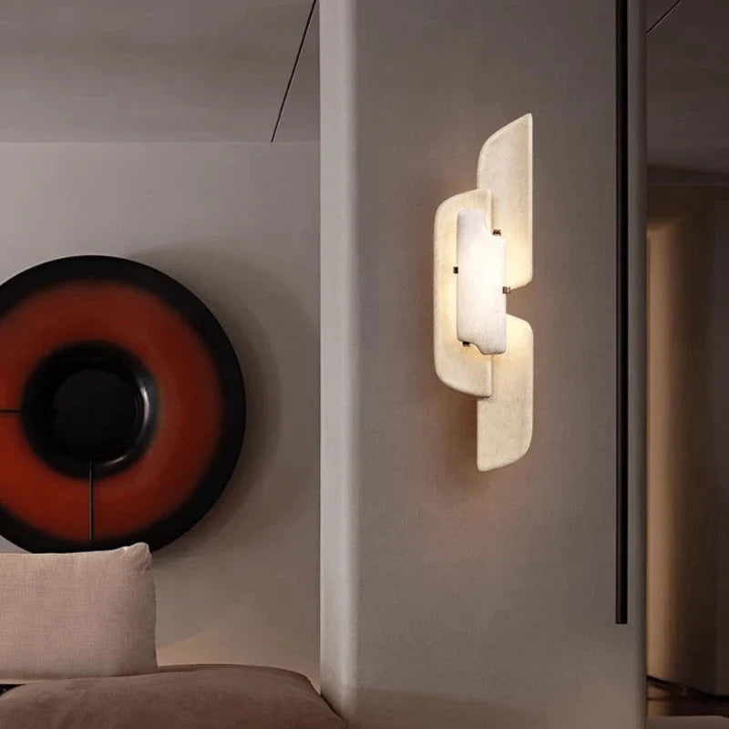 Cloud Layered Wall Sconce in stone for Hallway | AUVIELIGHT