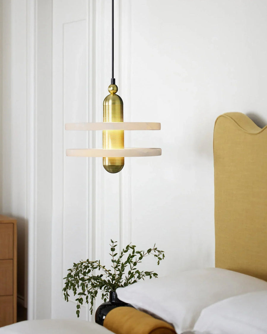 Comet Pendant Light in alabaster for Kitchen Island by AUVIELIGHT