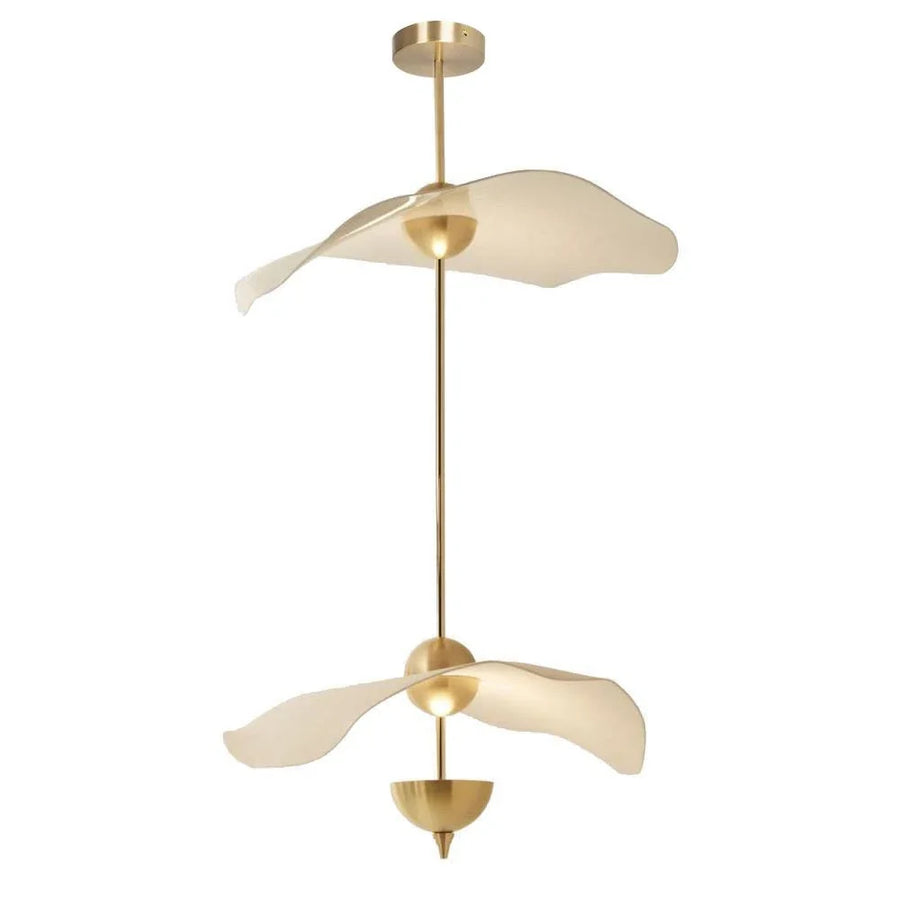 Tiered Pendant Light in acrylic for Kitchen Island by AUVIELIGHT, ∅ 15.7" x H 27.5" / Dia 40cm x H 70cm / Gold & White / Warm Light and 1 other