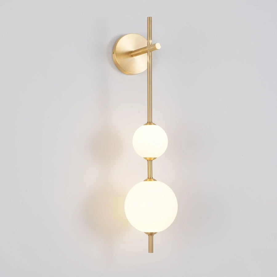 Globe Linear Wall Sconce in glass for Hallway by AUVIELIGHT, ∅ 5.9" x H 25.6" / Dia 15cm x H 65cm / Brass & Glass ball / Warm Light and 1 other