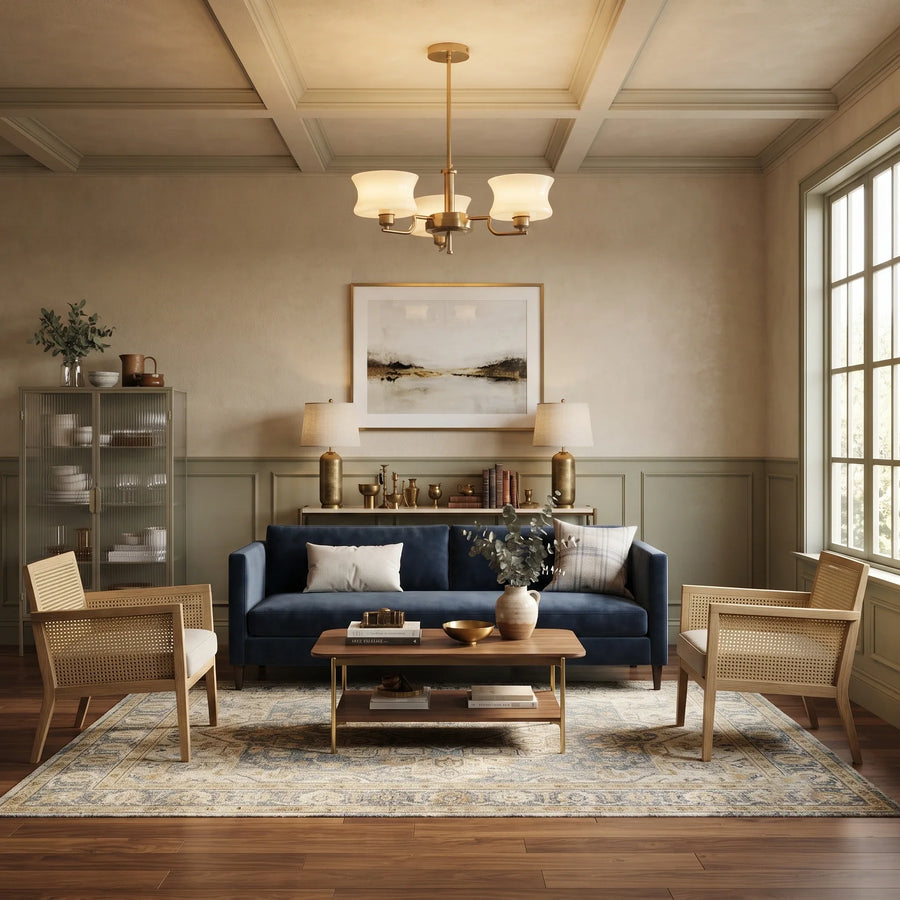 Tiered Chandelier in glass for Dining Room by AUVIELIGHT