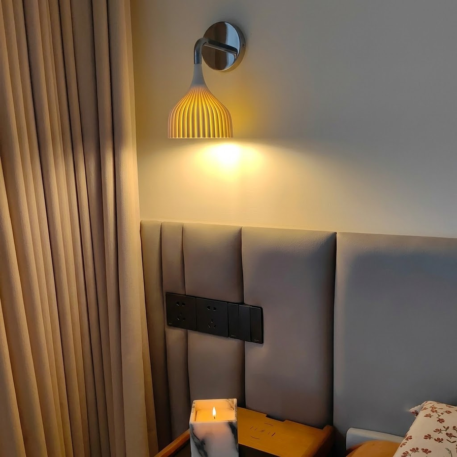 Plastic Ribbed Wall Sconce in metal for Hallway by AUVIELIGHT
