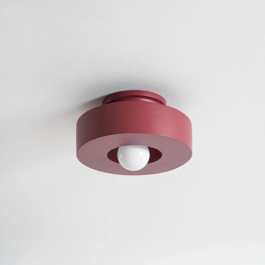 Resin Flush Mount for Low Ceilings by AUVIELIGHT, ∅ 11.8" x H 5.9" /Dia 30cm x H 15cm / Red