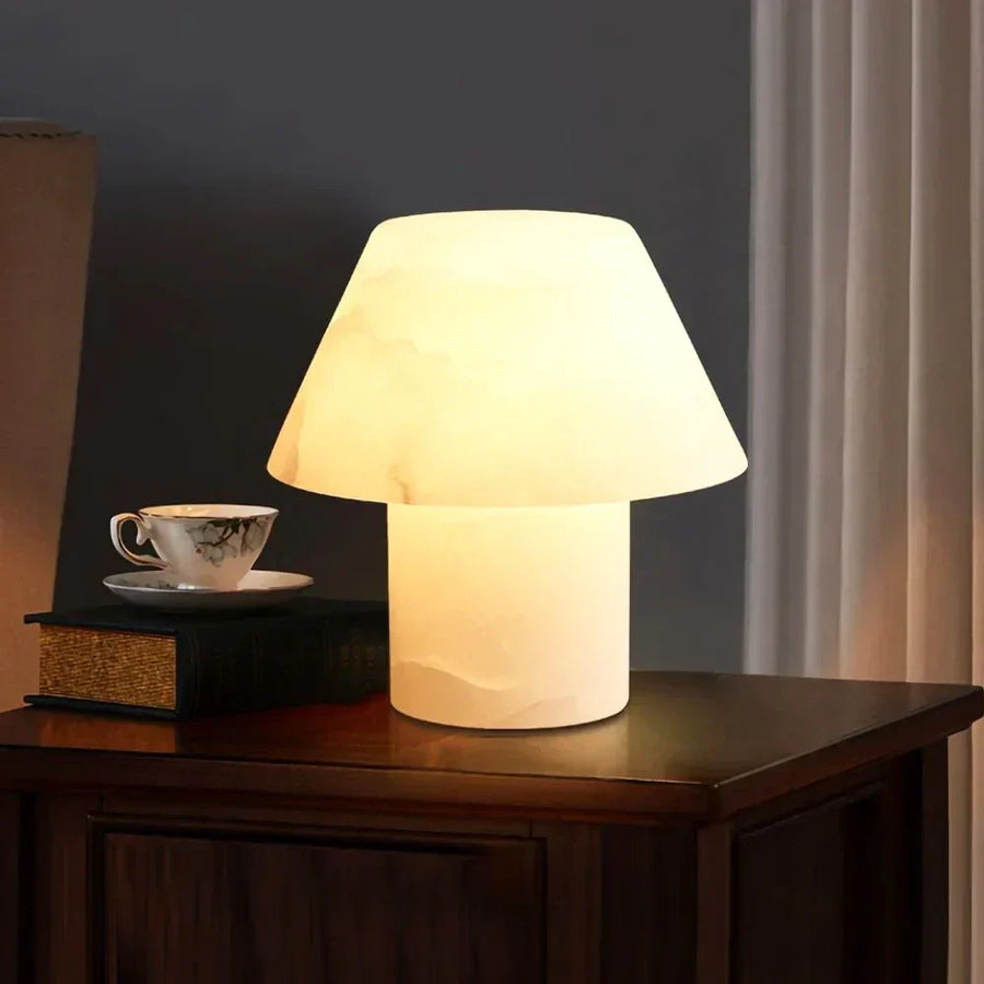 Modern Mushroom Table Lamp in alabaster for Living Room by AUVIELIGHT