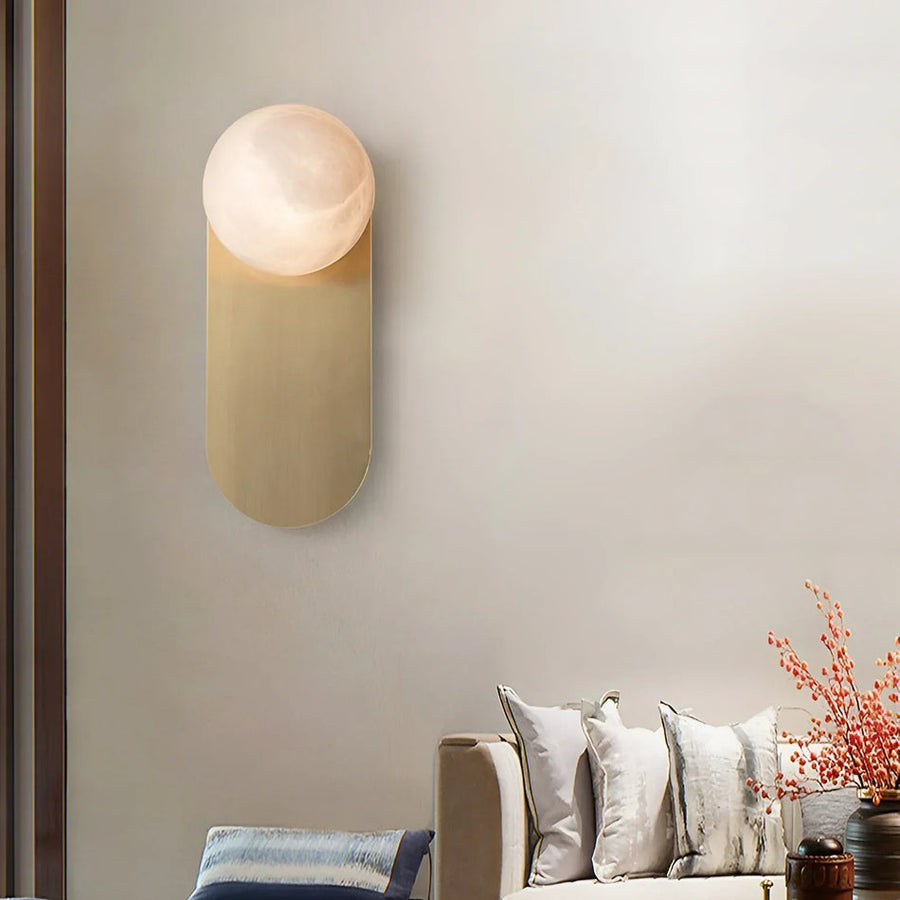 Adrion Oval Wall Light in alabaster for Hallway by AUVIELIGHT