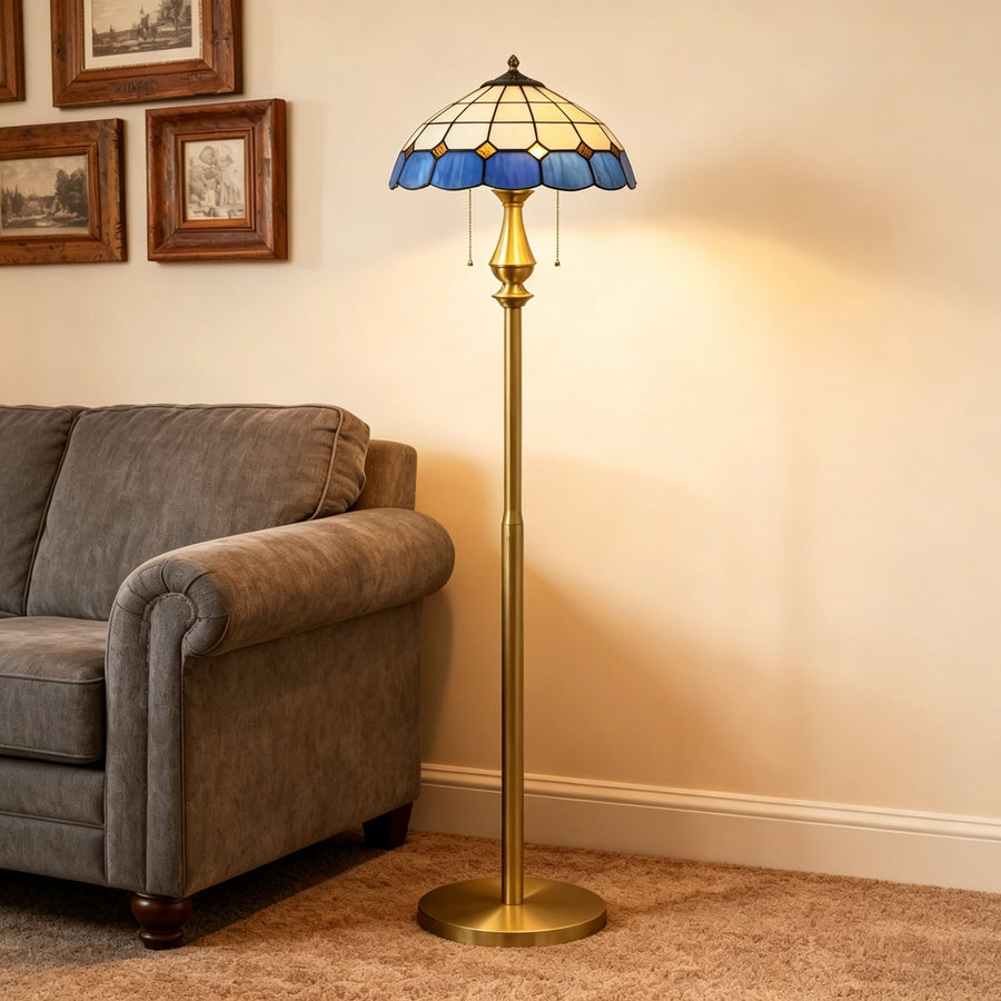 Pastel Mosaic Petal Floor Lamp for Living Room by AUVIELIGHT