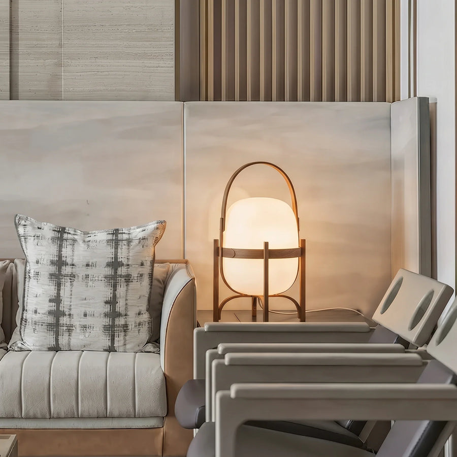 Lantern Table Lamp in glass for Living Room by AUVIELIGHT