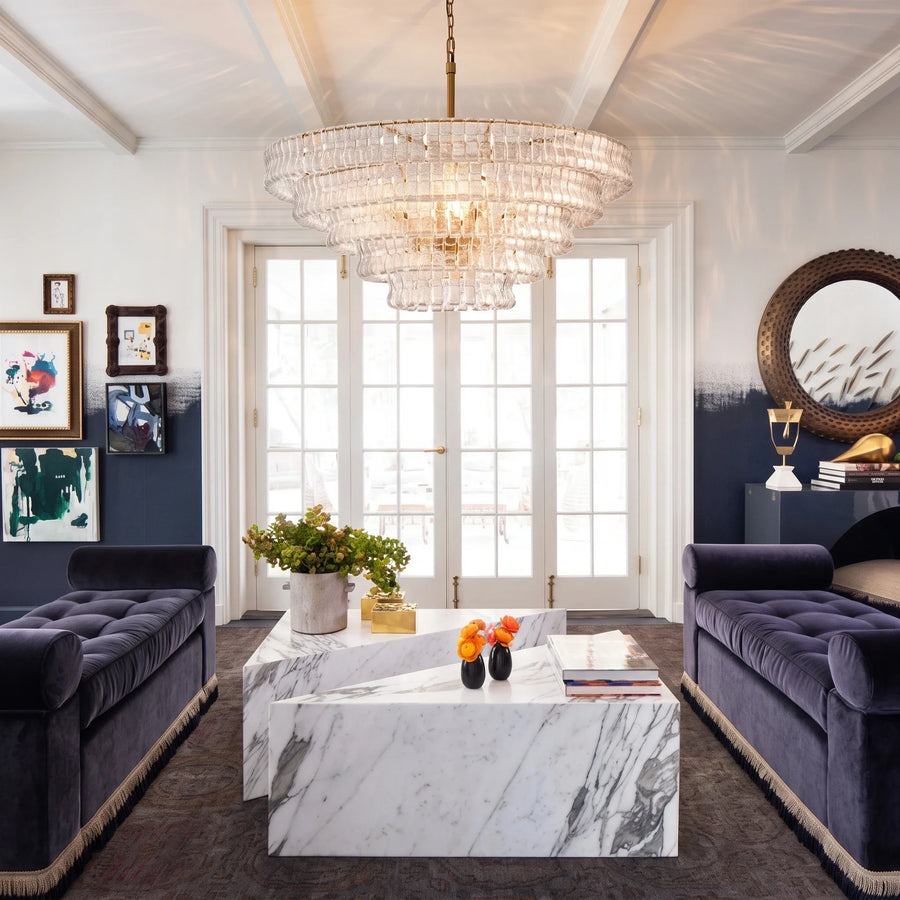 Ribbon Chandelier in glass for Dining Room by AUVIELIGHT