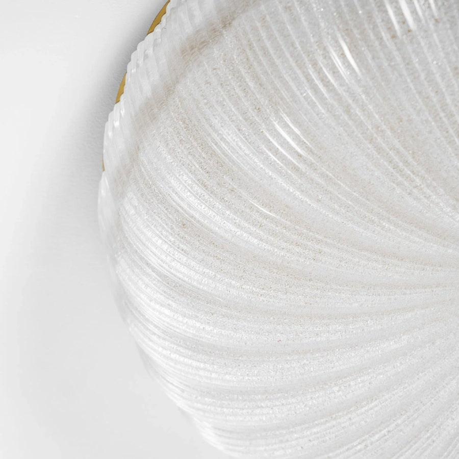 Ripple Ribbed Flush Mount in ribbed glass for Low Ceilings by AUVIELIGHT