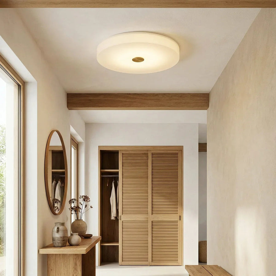 Sophie Round Ceiling Light in alabaster for Living Room by AUVIELIGHT