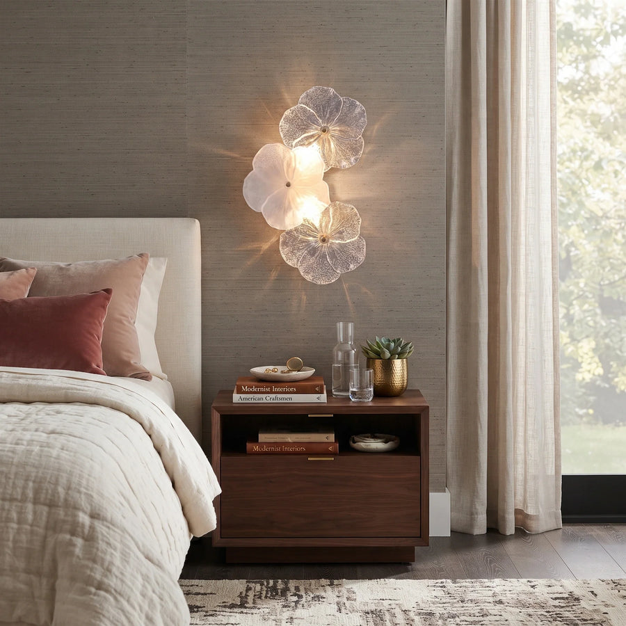 Botanical Blossom Wall Sconce in glass for Hallway by AUVIELIGHT