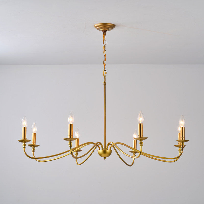 Thalia Candle Chandelier for Dining Room by AUVIELIGHT, Dia 106cm x H 42cm / ∅ 41.7″ x H 16.5″ / Gold