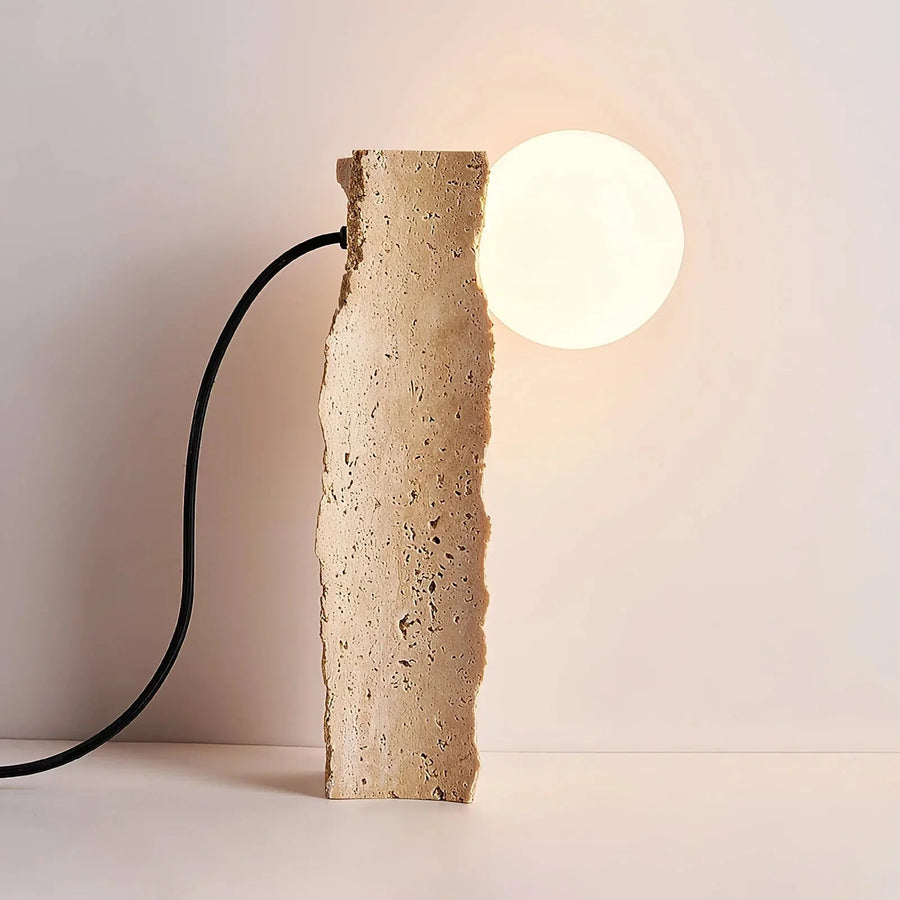 Conduit Table Lamp in travertine for Living Room by AUVIELIGHT
