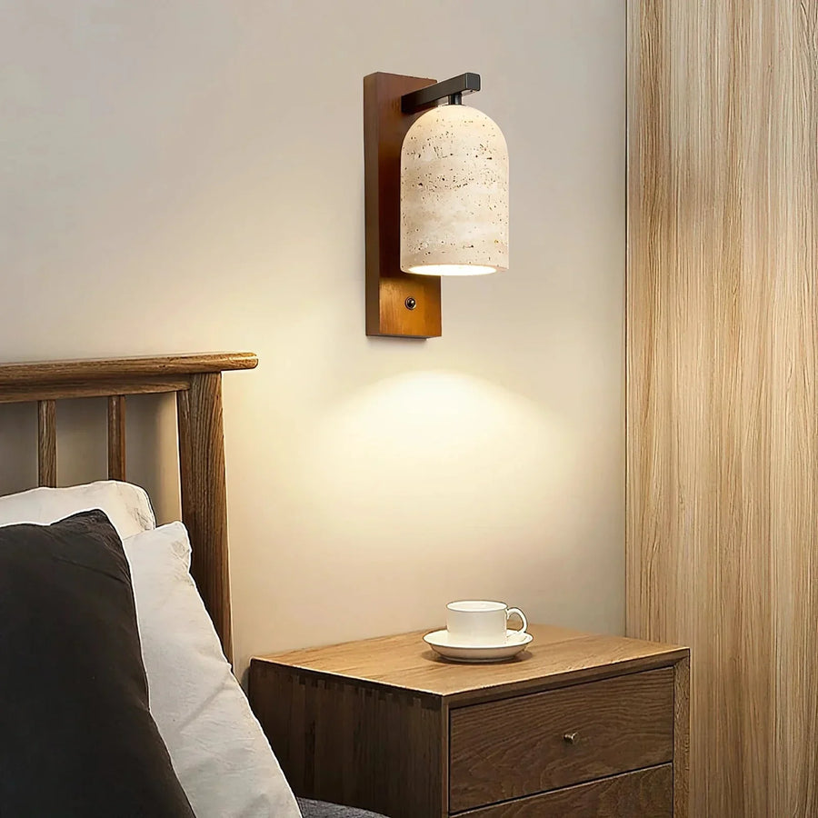 Mirabelle Wall Light in travertine for Hallway by AUVIELIGHT