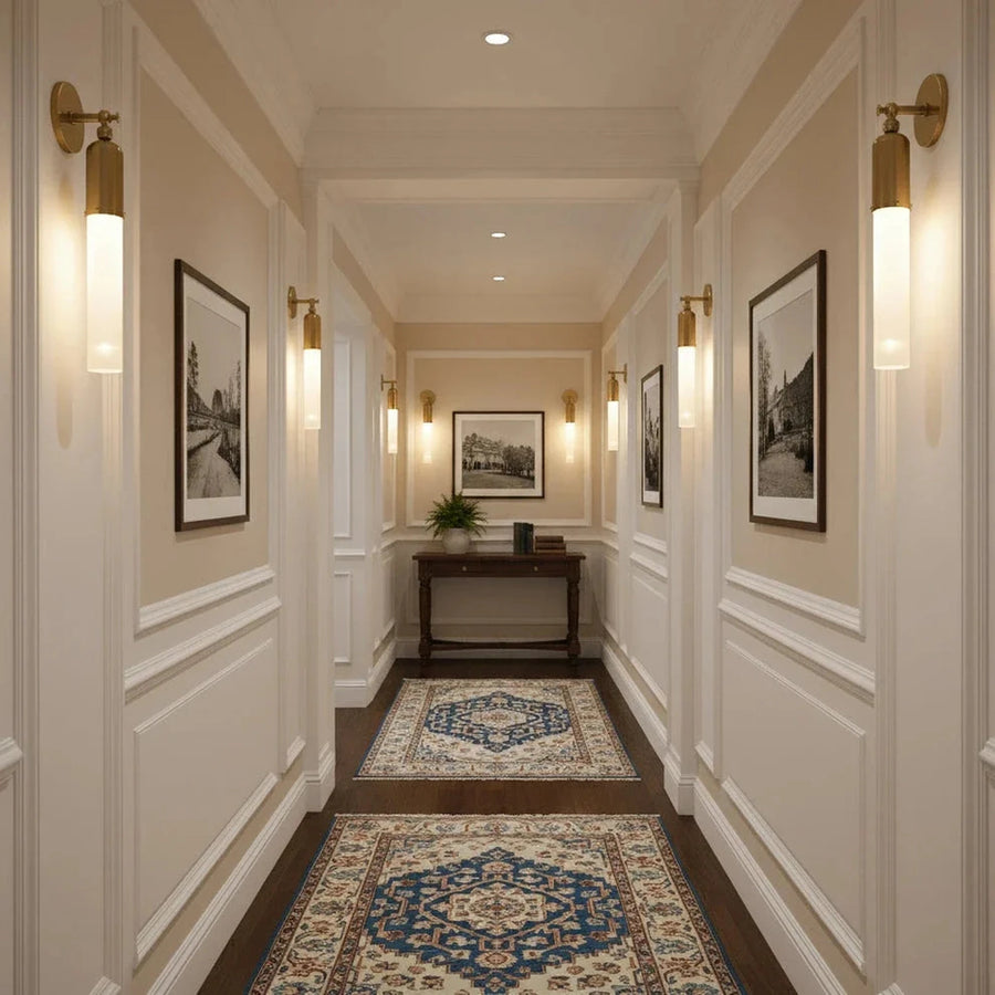 Cylindrical Wall Light in frosted for Hallway by AUVIELIGHT