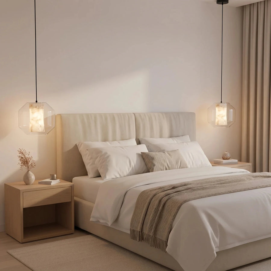 Inner Core Pendant Light in alabaster for Kitchen Island by AUVIELIGHT