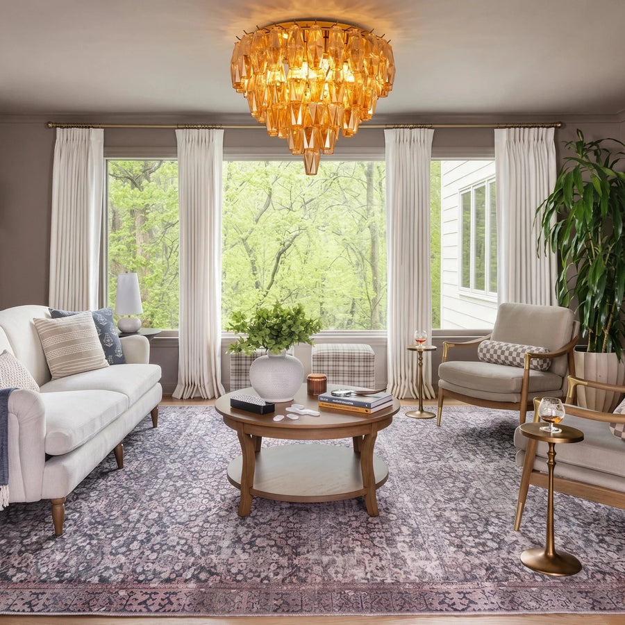 Luminous Polyhedral Prism Ceiling Light for Living Room by AUVIELIGHT