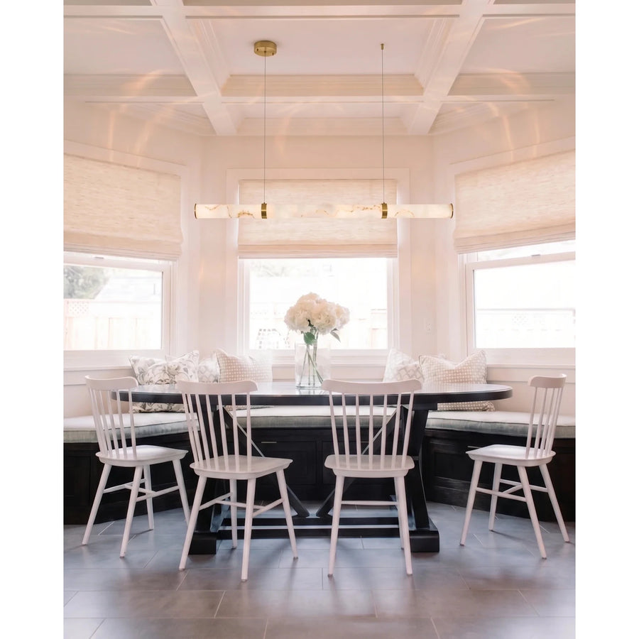 Modern Tube Pendant Light in alabaster for Kitchen Island by AUVIELIGHT