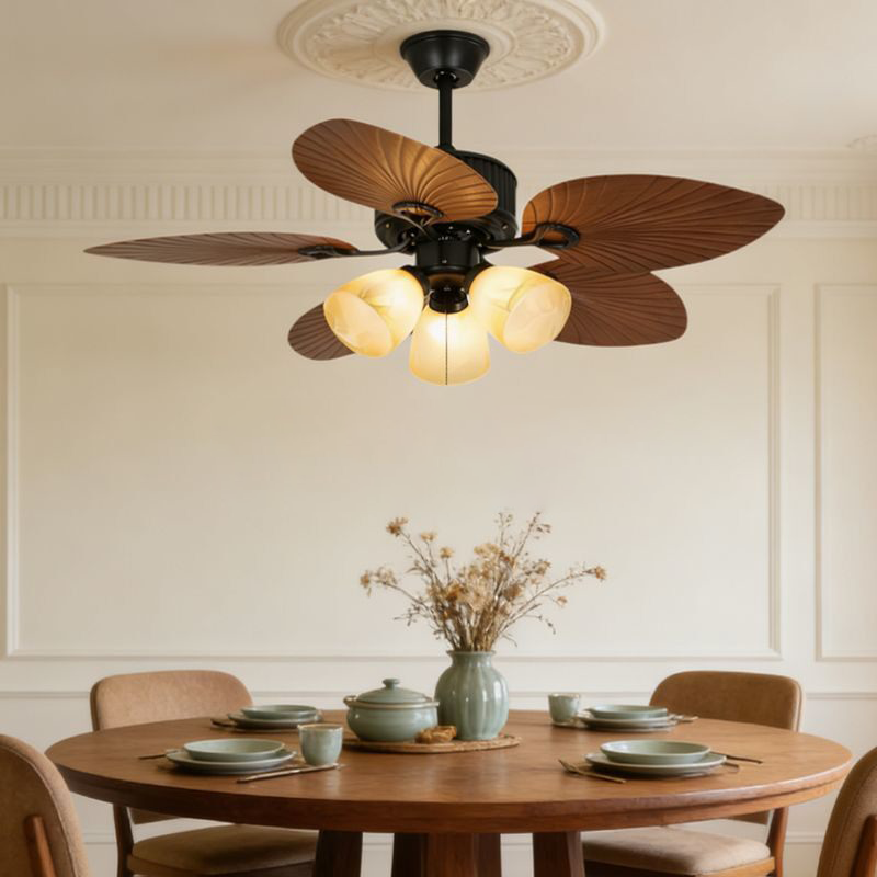 Palma Tropical Ceiling Fan Light for Living Room by AUVIELIGHT