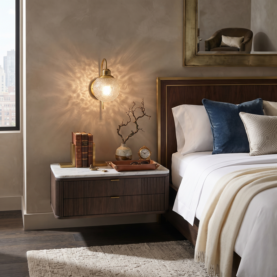 Ripple Wall Light in glass for Hallway by AUVIELIGHT