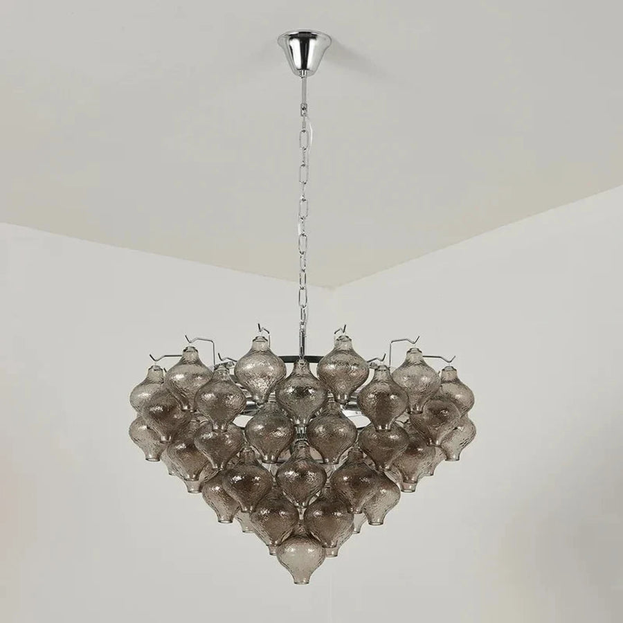 Sculptural Chandelier in smoke grey for Dining Room by AUVIELIGHT