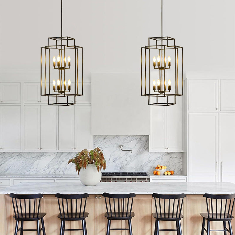 Tiered Square Chandelier for Dining Room by AUVIELIGHT
