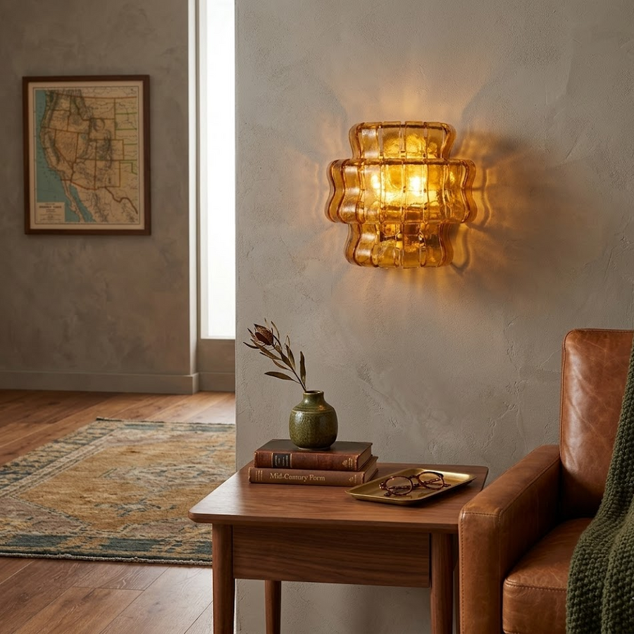 Ribbon Wall Sconce in glass for Hallway by AUVIELIGHT
