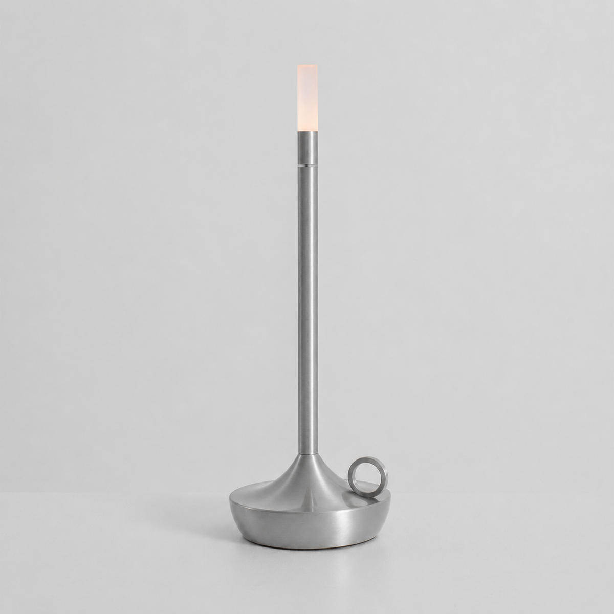 Wick Table Lamp for Living Room by AUVIELIGHT, Dia 11cm x H 26cm / ∅ 4.3″ x H 10.2″ / Silver / Touch switch