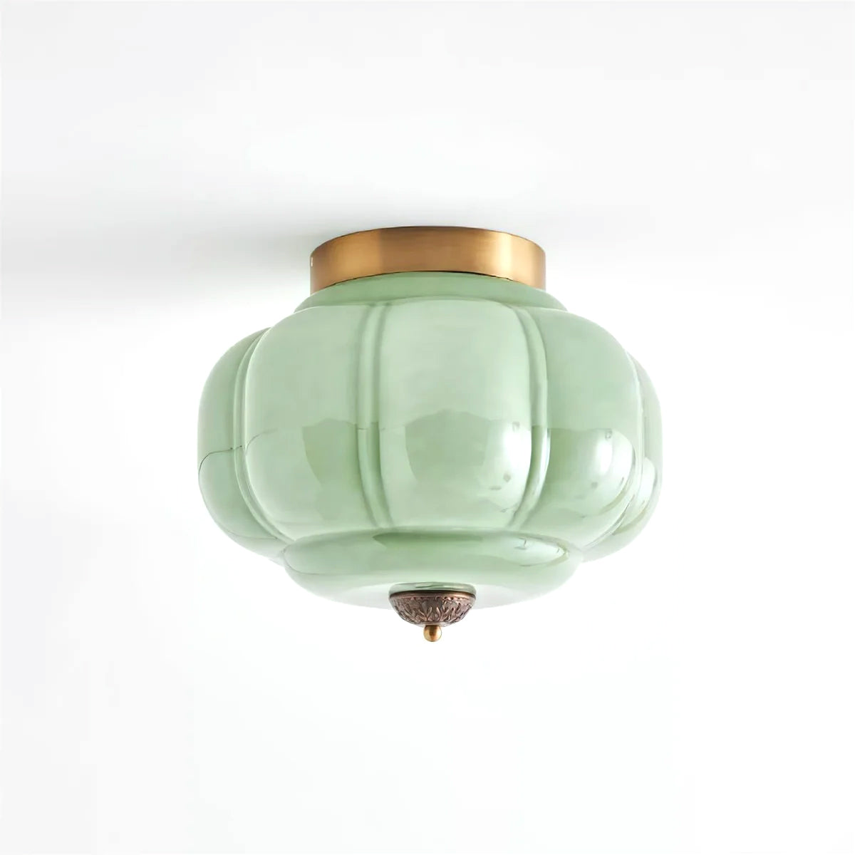 Celadon Ribbed Ceiling Light for Living Room by AUVIELIGHT