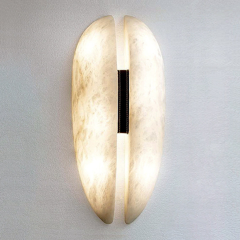 Veil Wall Light in alabaster for Hallway by AUVIELIGHT