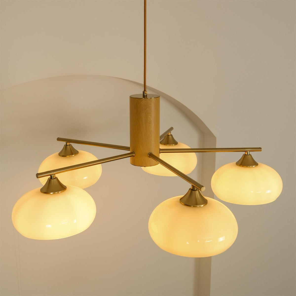 Elliptical Persimmon Chandelier for Dining Room by AUVIELIGHT