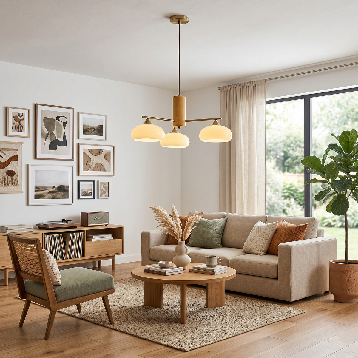 Elliptical Persimmon Chandelier for Dining Room by AUVIELIGHT