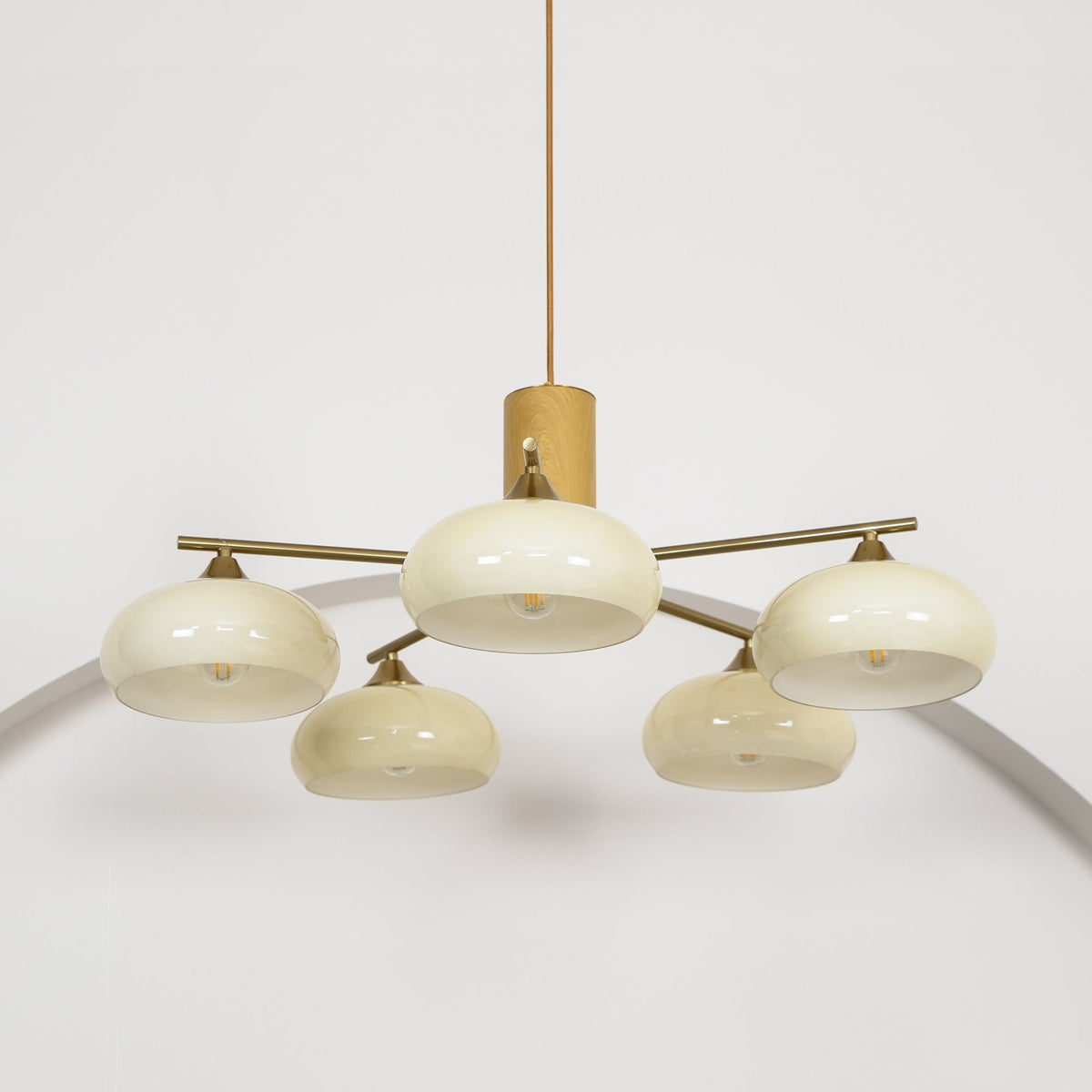 Elliptical Persimmon Chandelier for Dining Room by AUVIELIGHT