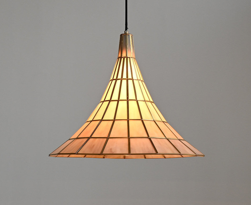 Conical Pendant Light in stained glass for Kitchen Island by AUVIELIGHT