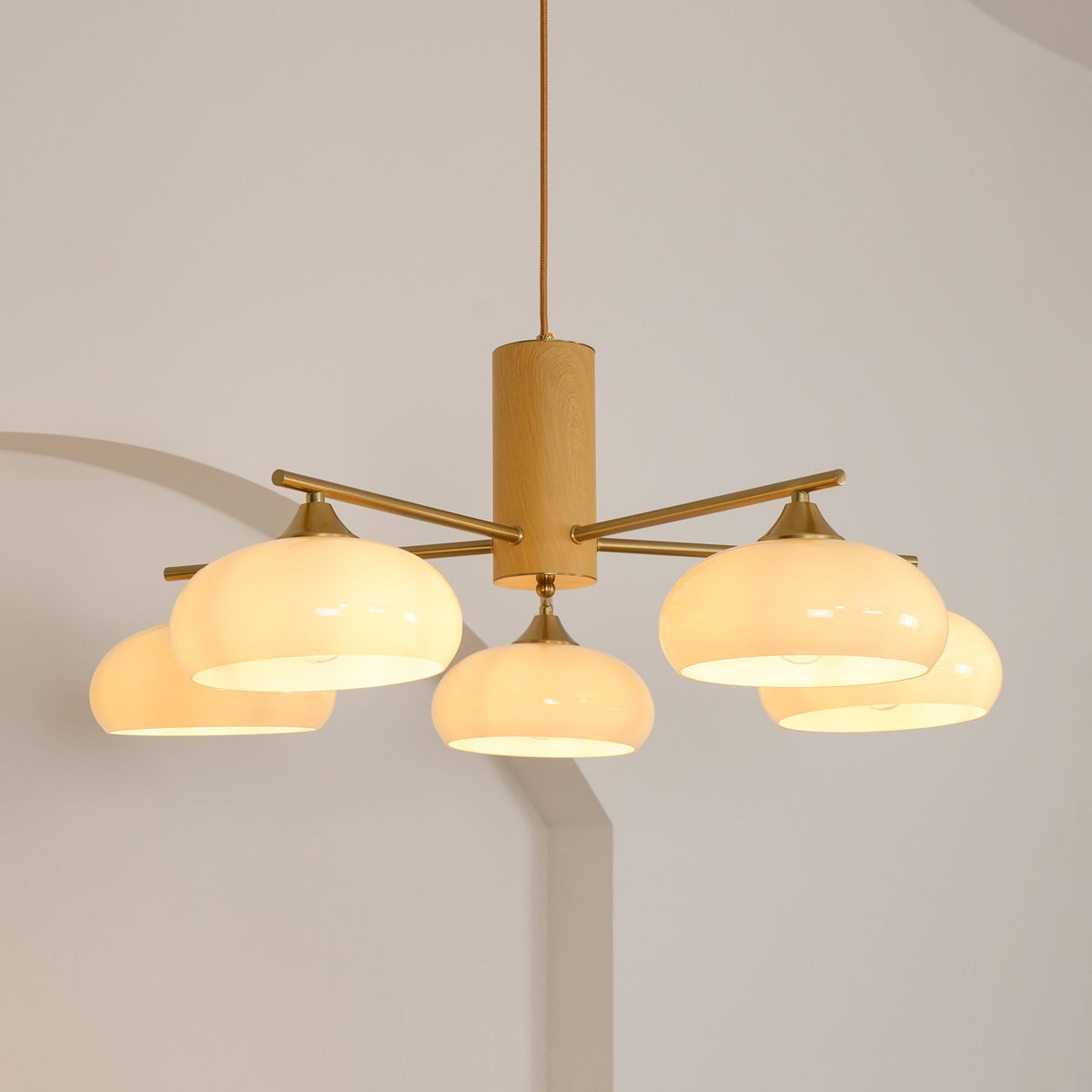 Elliptical Persimmon Chandelier for Dining Room by AUVIELIGHT