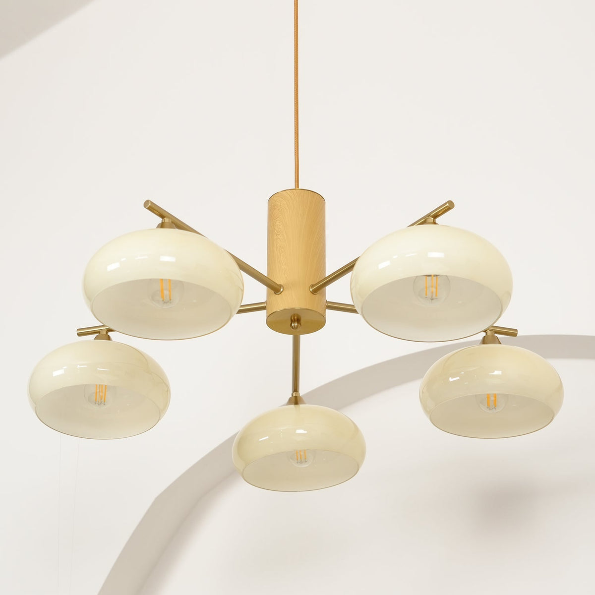 Elliptical Persimmon Chandelier for Dining Room by AUVIELIGHT