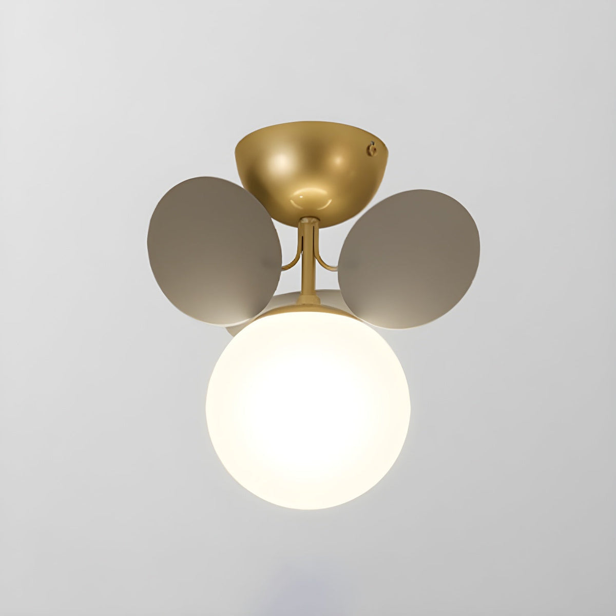 Pastel Petal Semi-Flush Mount for Low Ceilings by AUVIELIGHT, ∅10" × H9.1" (25.5 × 23 cm) · 3 discs / Grey